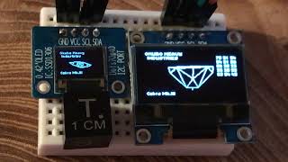 0.42' SSD1306 OLED - 72x40 pixels compared to 0.96' SH1106 OLED - 128x64 pixels