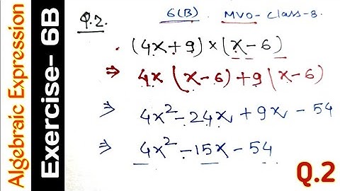 Exercise- 6B | Qus- 2 | Class 8 | Operations On Algebraic Expressions | R S AGGARWAL  #mvo #algebra