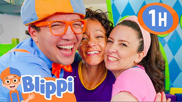 Blippi, Meekah, and Ms. Rachel