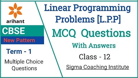 MCQ questions on LPP | Class 12 math arihant publication MCQ questions on linear programming problem