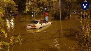 Las fuertes lluvias en Madrid provocan inundaciones en viviendas y cortes en el metro