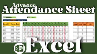 Excel Advance Attendance Sheet || Automated  Attendance Sheet || MS Excel || @aiyoit