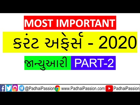 Most Important Current Affairs January 2020 PART-2