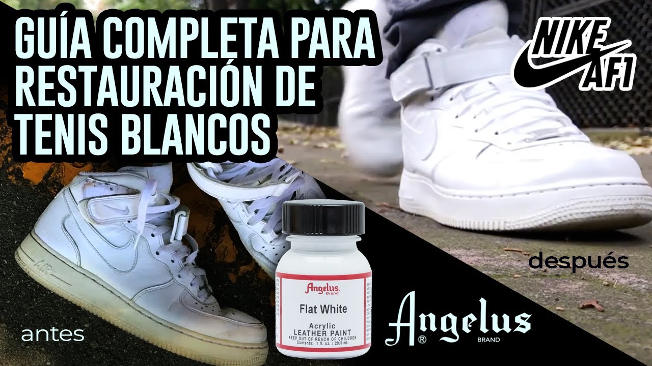 pantalla Antibióticos Conciliador Restauración de tenis blancos de piel - Air Force 1 Restoration - Angelus  Paint - YouTube