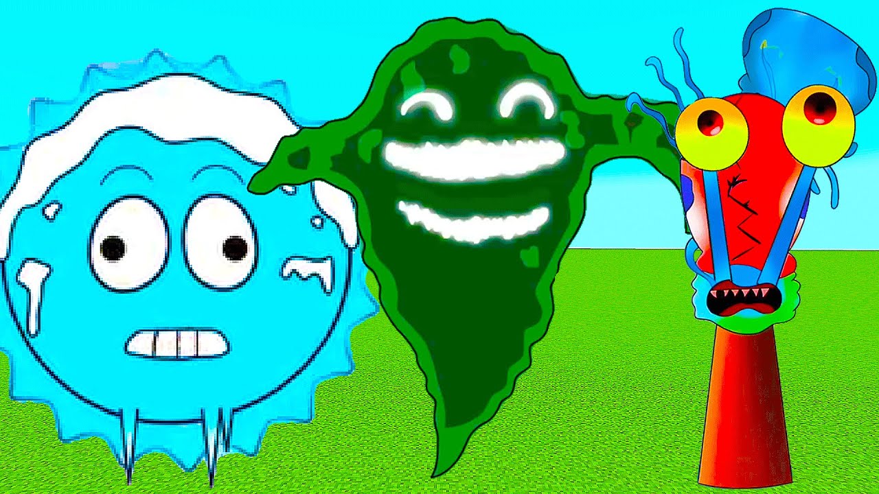 Sprunki OC Ghostly, Gary SpongeBob And Sun Phase 1 To Phase 8 In Minecraft PE