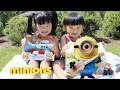 Kids playtime with Minion Stuart and Fart Blaster