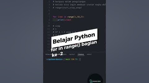 Belajar Python Dasar Untuk Pemula  - for in range bagian ke  2