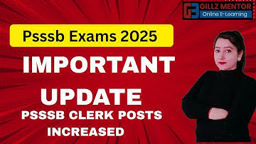 Psssb update 2025 | Psssb ਵਲੋਂ ਵੱਡੀ ਅੱਪਡੇਟ | Gillz Mentor