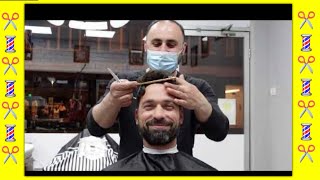 classic scissor and clipper combo short back & sides haircut hd Barber Turko