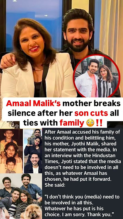 Amaal Malik mother breaks silence as her son cuts all ties with family #news#amaalmallik#armaanmalik
