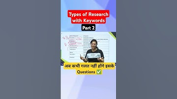 Types of research with keywords | UGC NET Paper 1 Research Aptitude #shorts #shortsfeed #ugcnet2024