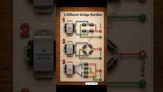 3 Bridge Rectifier Circuits ⚡ AC to DC Converter ⚡🔌 #diy #shortsfeed #ternding #viral #shorts