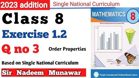 Class 8 Exercise 1.2 Q no 3 Single national curriculum SNC Maths 2023 Ex 1.2 Sir Nadeem Munawar