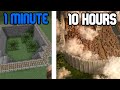 1 Minute VS 10 Hours | Attack on Titan in Minecraft Build