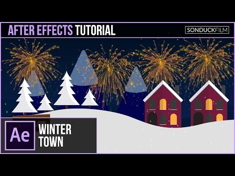 After Effects Tutorial: CHRISTMAS TOWN Animation Scene with Illustrator
