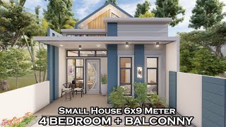 Small House 6x9 Meter | 4 BEDROOM   Balconny Area | 54 Sqm 2 Storey Models