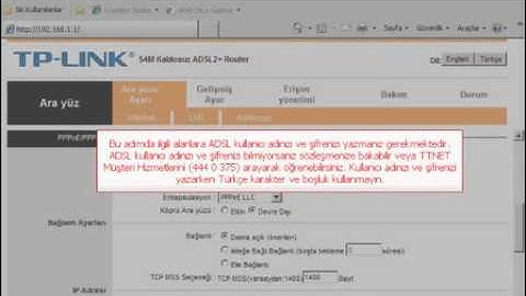TP Link TD w8101g Adsl Modem Kurulumu