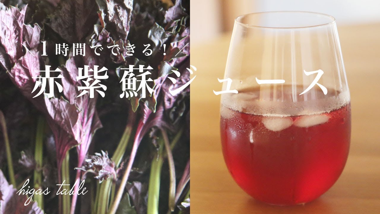 【赤紫蘇ジュースの作り方】りんご酢で簡単に！赤しそシロップレシピ