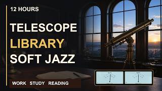 Telescope Library at Dawn | 12 Hours of Soft Jazz with Analog VU Meter for Work & Study screenshot 4