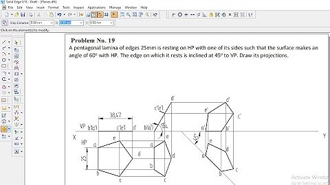 Projection of planes 19th problem Engineering Graphics, projection of planes engineering drawing