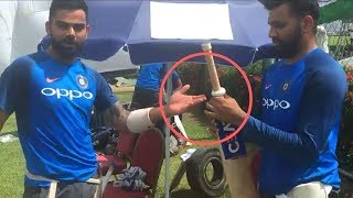 Rohit Sharma & Virat Kohli teaches how to put grip on Bat screenshot 4