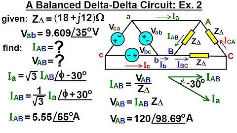Electrical Engineering: Ch 13: 3 Phase Circuit (27 of 53) A Balanced Delta-Delta Circuit: Ex 2