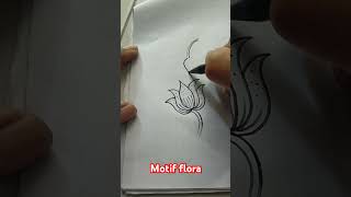 Cara menggambar motif flora #art #motifbatik #batik #ragamhias #drawing #flora #design #sketsa