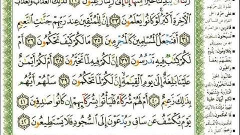 ماهر المعيقلي سورة القلم المصحف الملون المرمز المصحف مكتوب 68