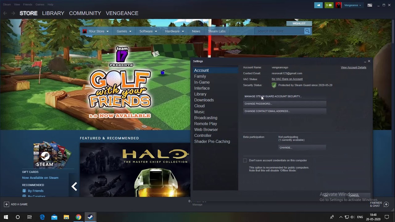 how to enable steam guard pc