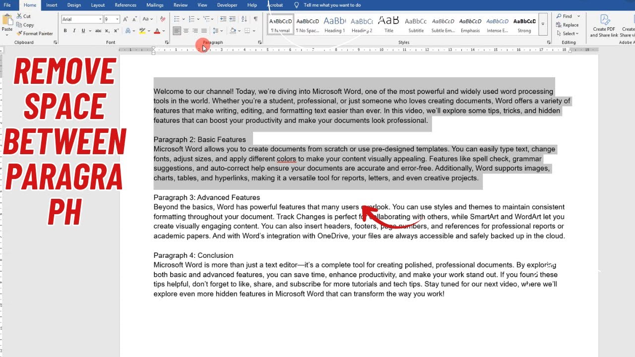 How To Remove Space Between Paragraph In Microsoft Word