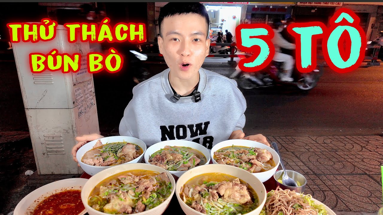 Thử Thách Ăn 5 Tô Bún Bò Sườn Cây Giò Heo Ú Ụ Fulltopping Sẽ Như Thế Nào