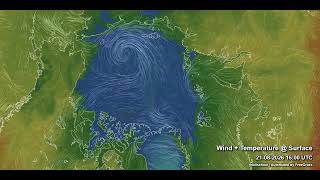 Arctic Weather Forecast & AMSR2 SIC-LEADS Animation (Aug 21-28, 2026)