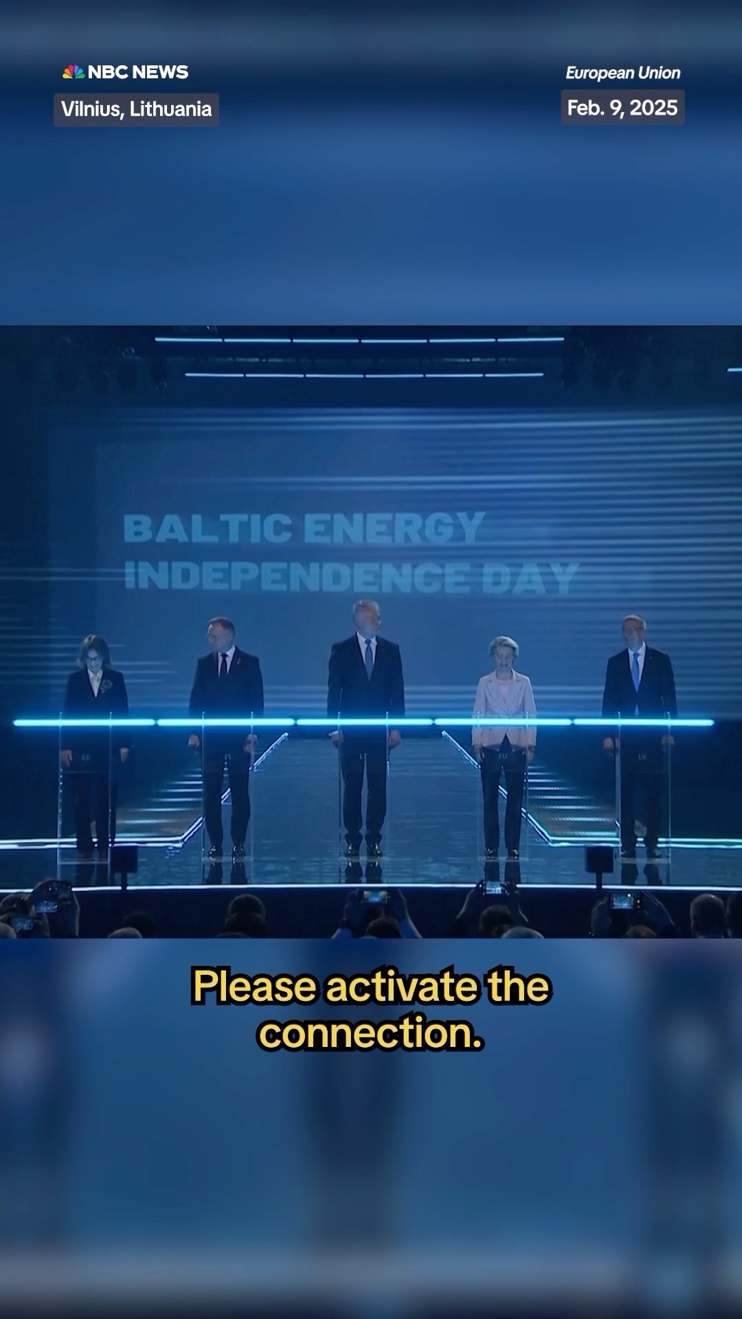 Latvia, Lithuania and Estonia symbolically switch their power grid from Russia's to the EU.