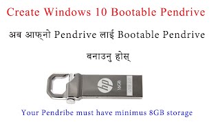 making windows10 bootable pendrive in nepali