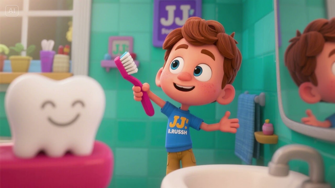 JJ’s Toothbrush Song – B-R-U-S-H | Nursery Rhymes & Kids Songs