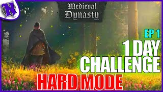 1 DAY SEASONS HARD MODE CHALLENGE - Medieval Dynasty Gameplay / Let's Play Ep1