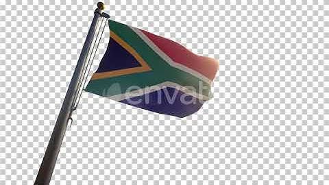 South Africa Flag on a Flagpole with Alpha-Channel | Motion Graphics - Envato elements
