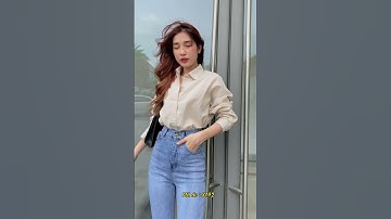 Thời trang không lỗi thời với những Items cực đơn giản Áo sơ mi basic kết hợp quần Jeans ống loe
