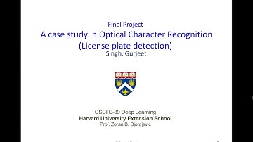 License Plate Detection: A Case study in Optical Character Recognition (15min Video)