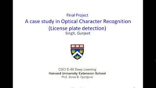 License Plate Detection: A Case study in Optical Character Recognition (15min Video)