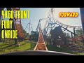 FURY 4K60 Front Row POV Onride | Bobbejaanland INSANE Gerstlauer multi launch Rollercoaster!