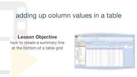 Edificius Tutorial - Adding up the column values in tables - ACCA software