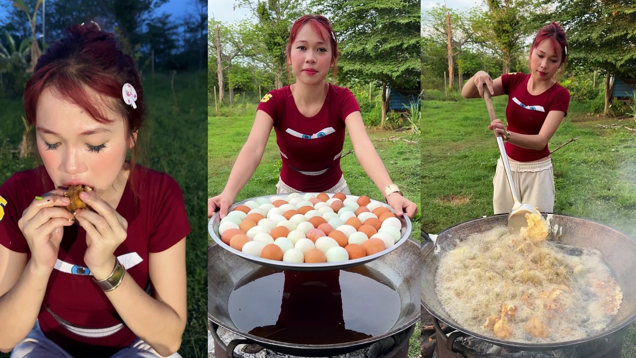 Amazing cooking deep fried eggs recipe