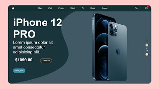 Landing page with apple navbar and notifications counter using css and JavaScript