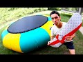 SKATING AN INFLATABLE TRAMPOLINE!