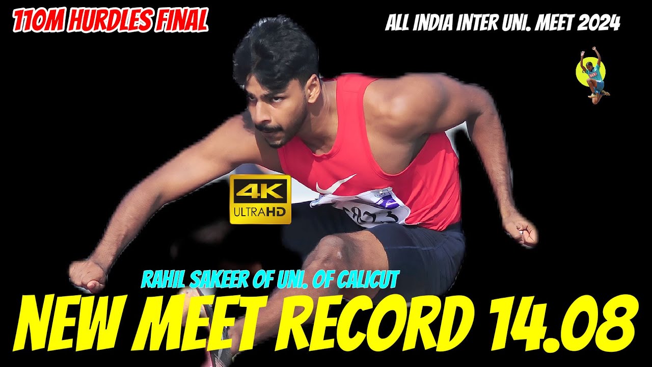 Rahil New Rahil of Uni. of Calicut || New Meet record in110m hurdles || All India ...
