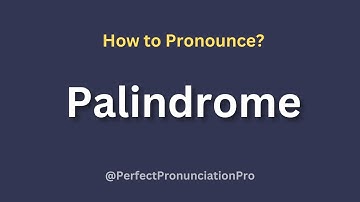 How to Pronounce Palindrome? Definition of Palindrome.