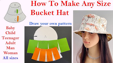 💖How to make any size  bucket hat Pattern and cutting and sewing | DIY Fabric Fishman