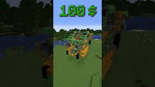Carro de 1 $ vs 100 $ vs 10000 en Minecraft