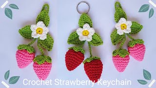 How to Crochet Strawberry Keychains || Crochet Tutorials
